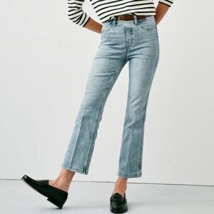 Spanx Shape High Rise Kick Flare Cropped Jeans Indigo Sky M Tall